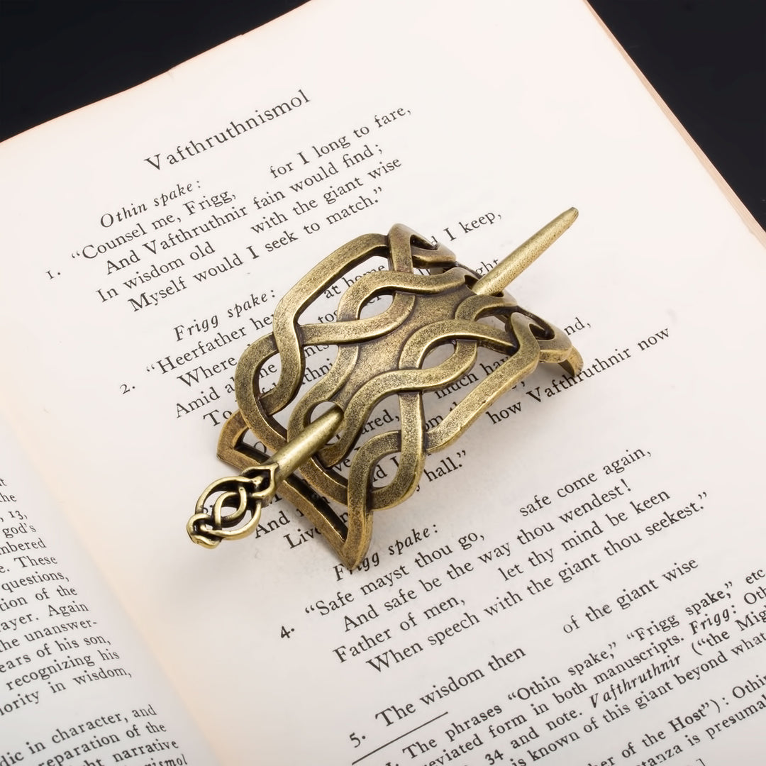 Viking Norse Celtic Twisted Knot Hair Pin Gold