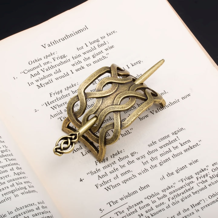 Viking Norse Celtic Twisted Knot Hair Pin Gold