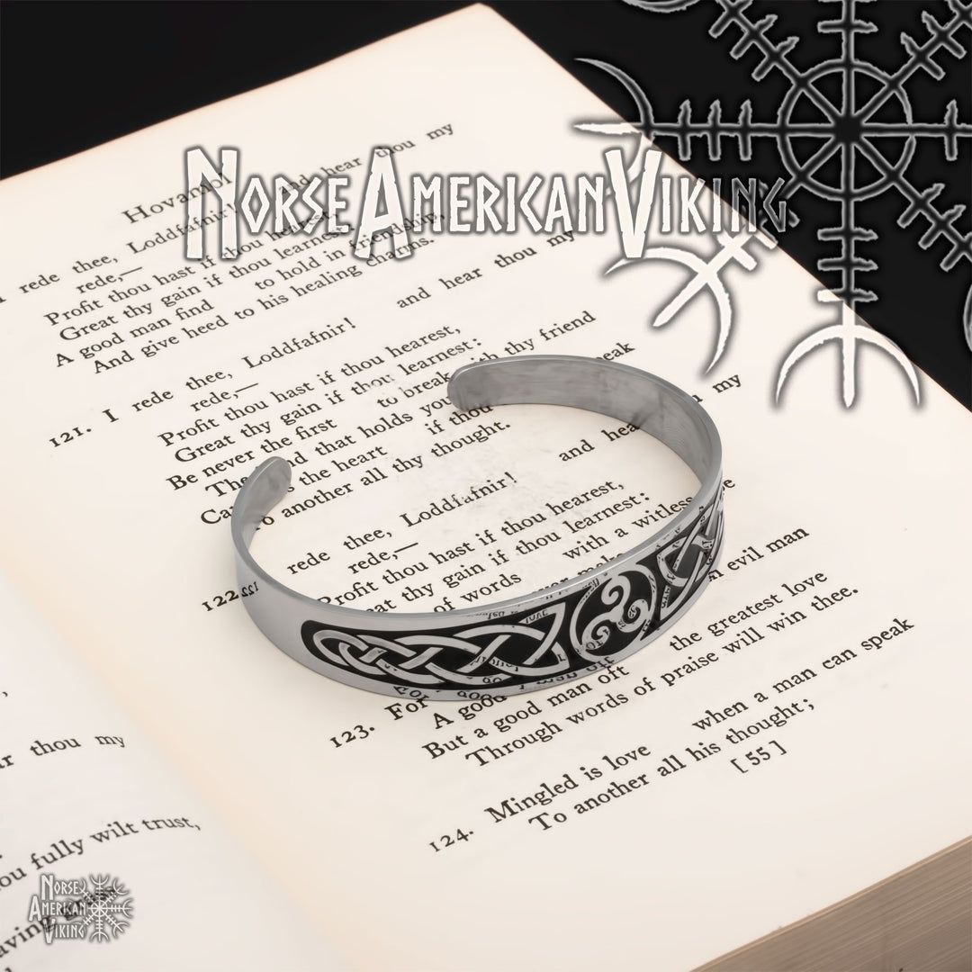 Celtic Norse Knot Cuff Bracelet 316L Stainless Steel