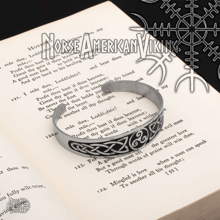 Celtic Norse Knot Cuff Bracelet 316L Stainless Steel