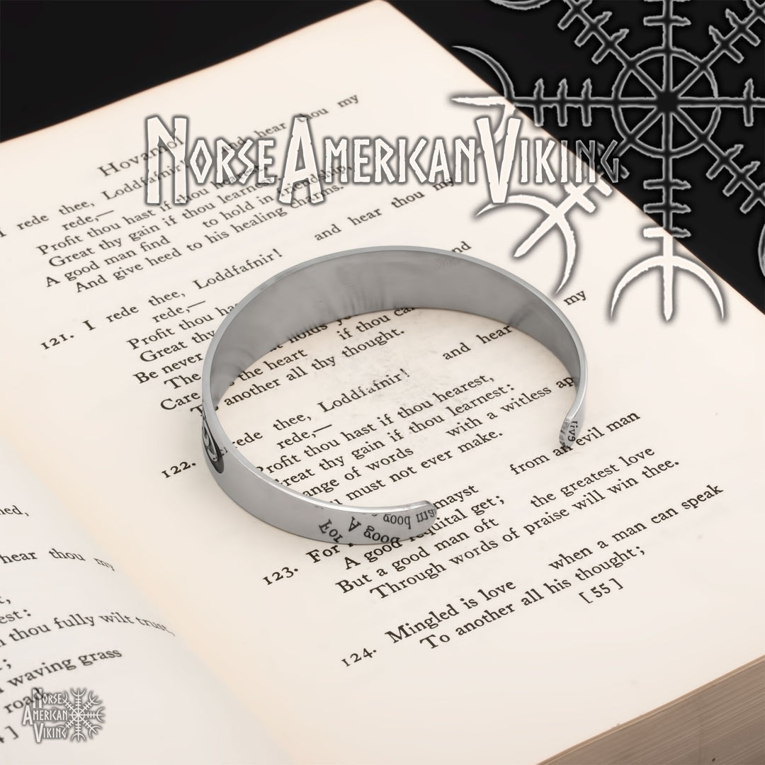Valknut Viking Cuff Bracelet 316L Stainless Steel