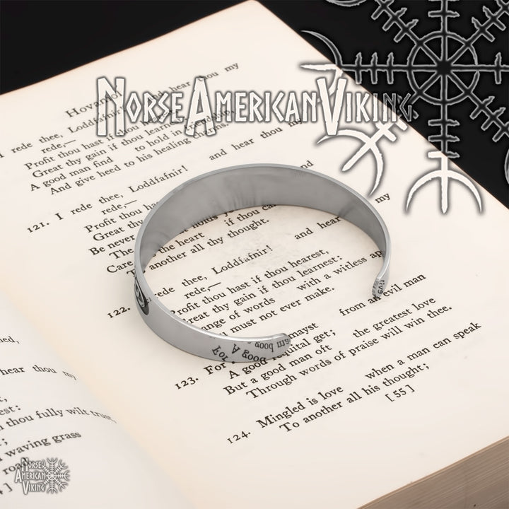 Valknut Viking Cuff Bracelet 316L Stainless Steel