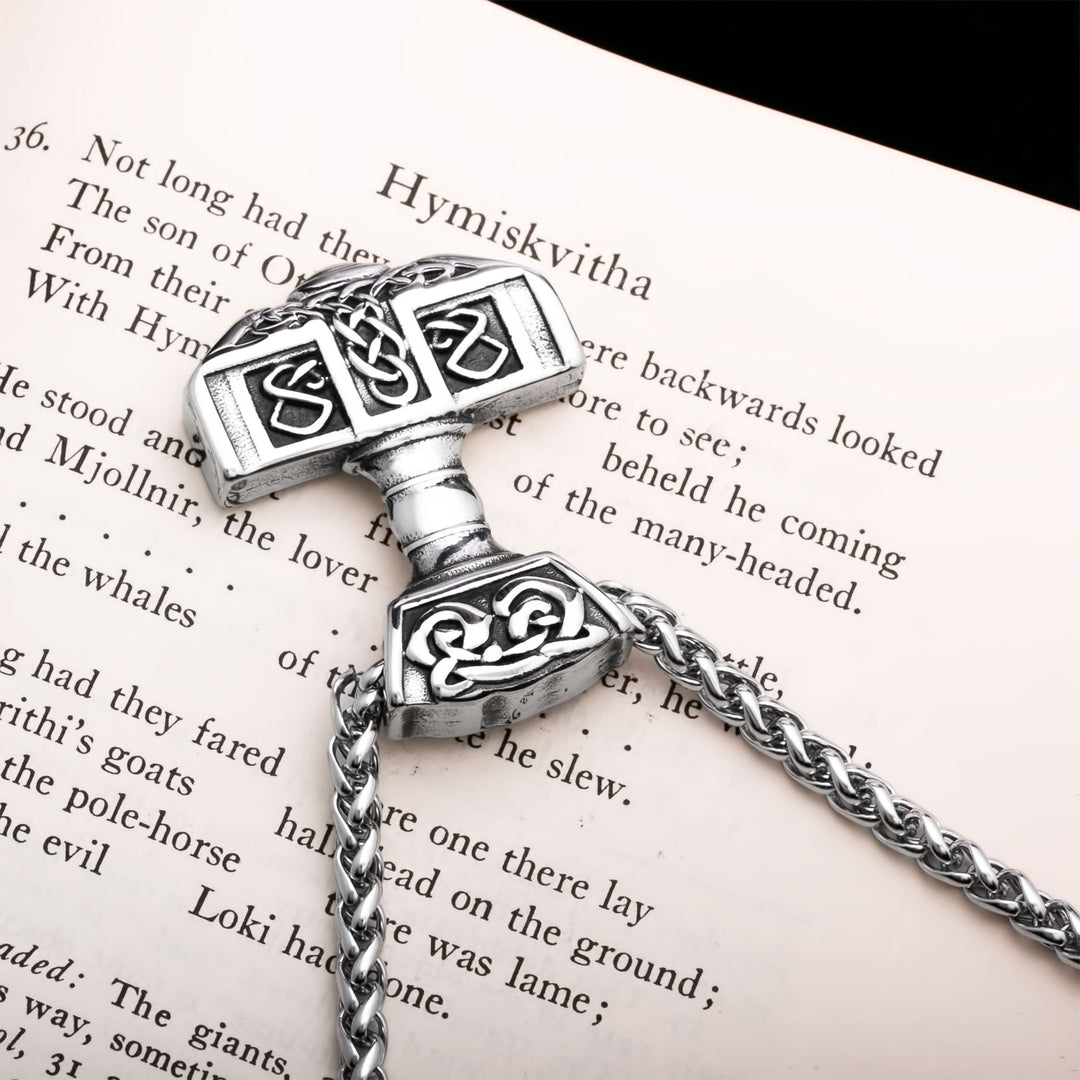 Mjolnir Viking Pendant Necklace 316L Stainless Steel