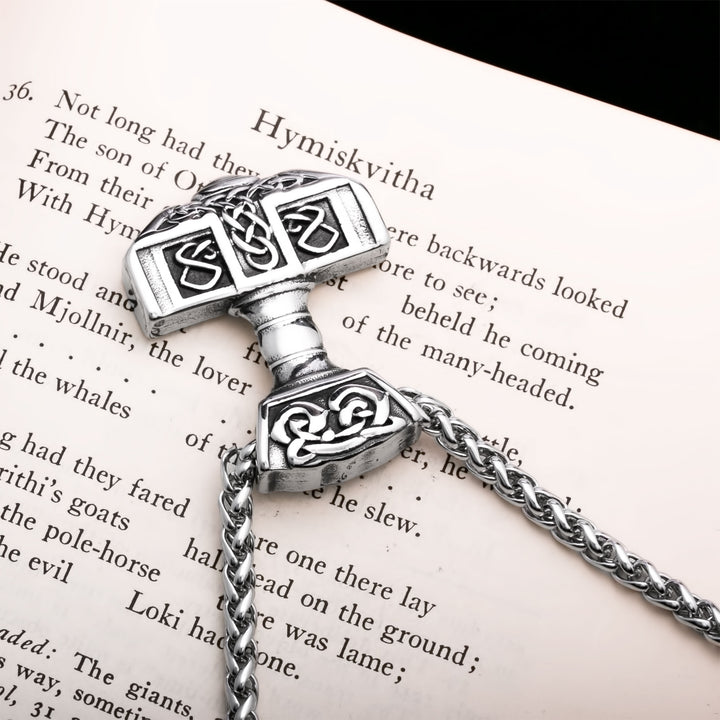Mjolnir Viking Pendant Necklace 316L Stainless Steel