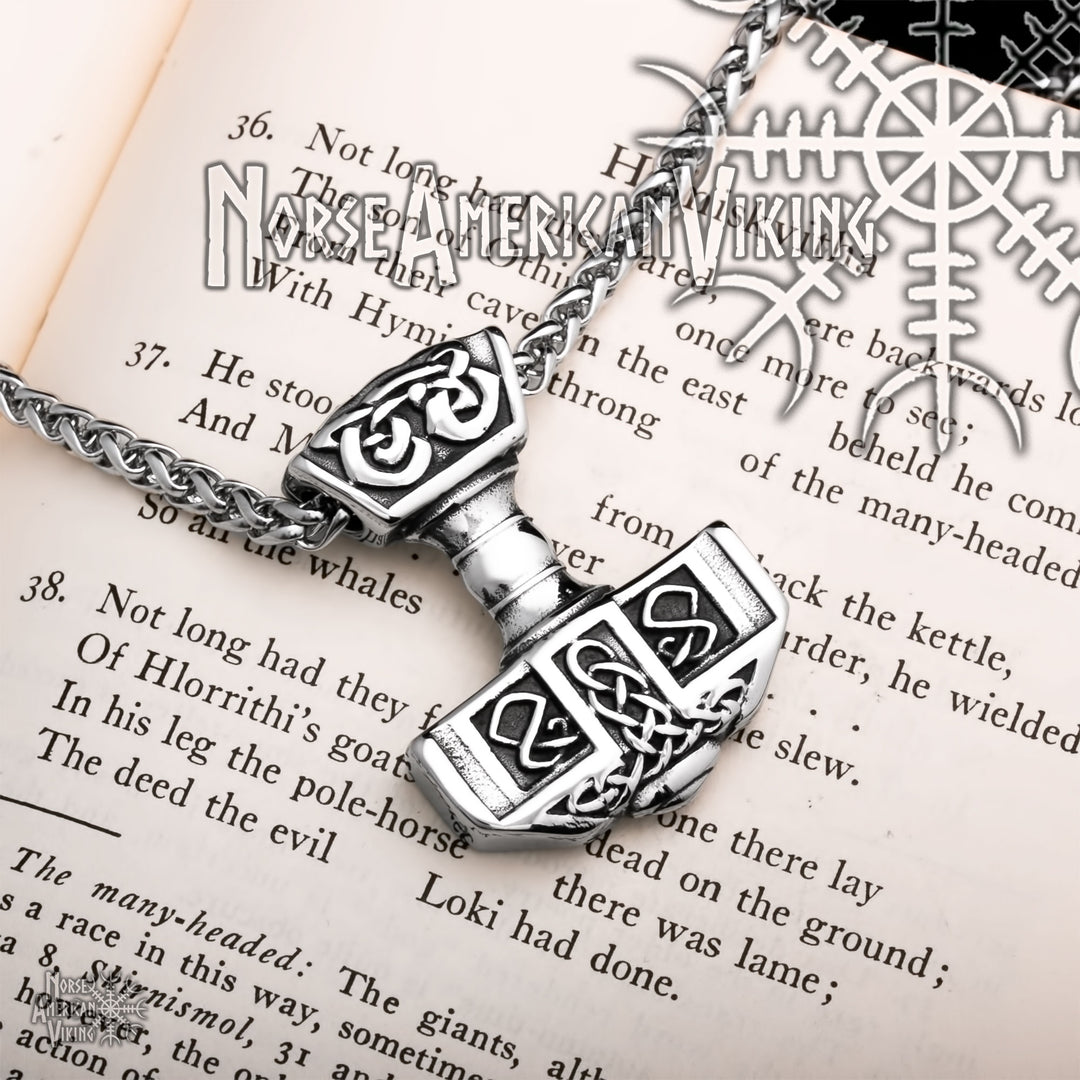 Viking Mjolnir Thor's Hammer Stainless Steel Pendant Necklace