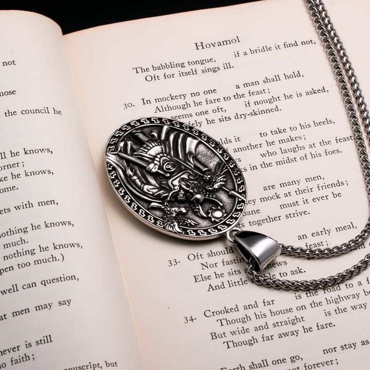 Raven Viking Pendant Necklace 316L Stainless Steel