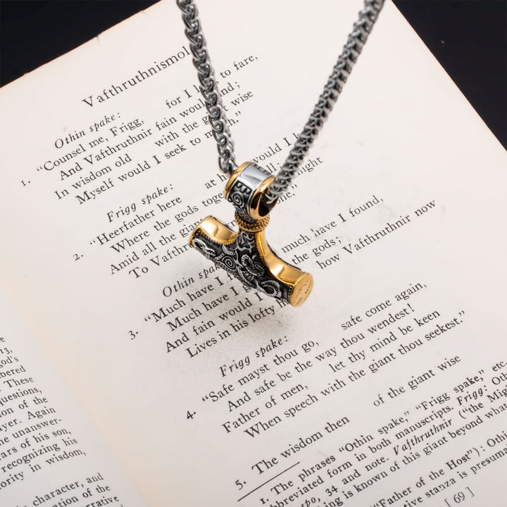 Mjolnir Thor's Hammer Pendant Necklace Stainless Steel Viking