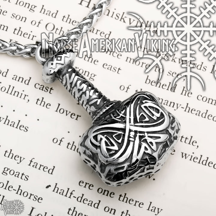 Viking Mjolnir Thor's Hammer Stainless Steel Pendant Necklace