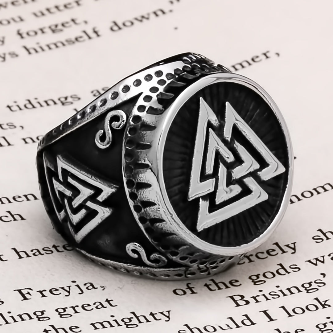 Viking Valknut Ring 316L Stainless Steel Size 7