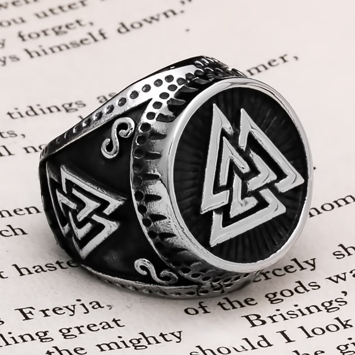Viking Valknut Ring 316L Stainless Steel Size 7