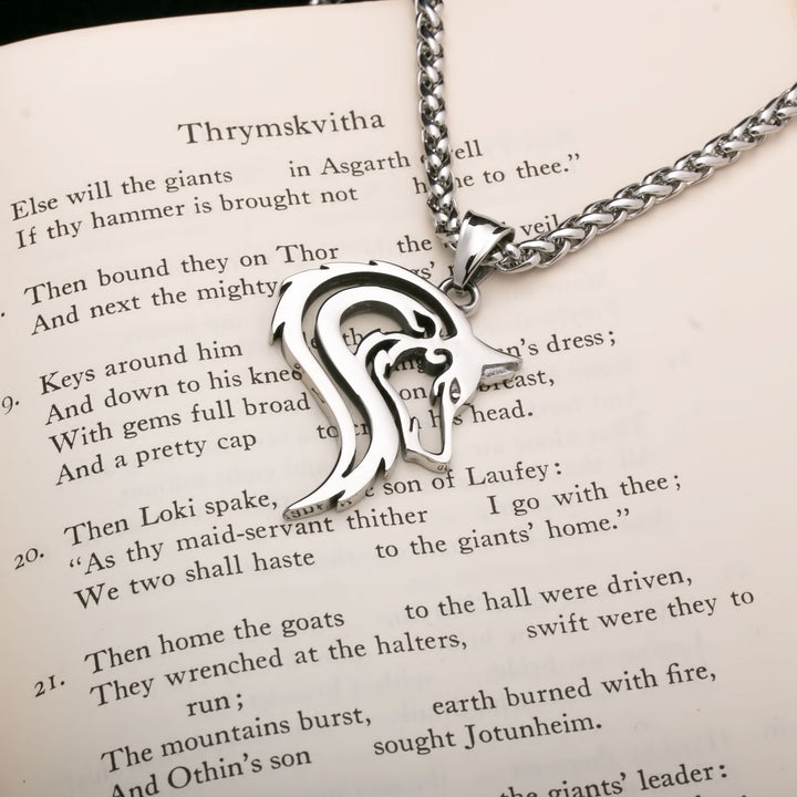 Fenrir Wolf Openwork Viking Pendant Necklace 316L Stainless Steel - view 4