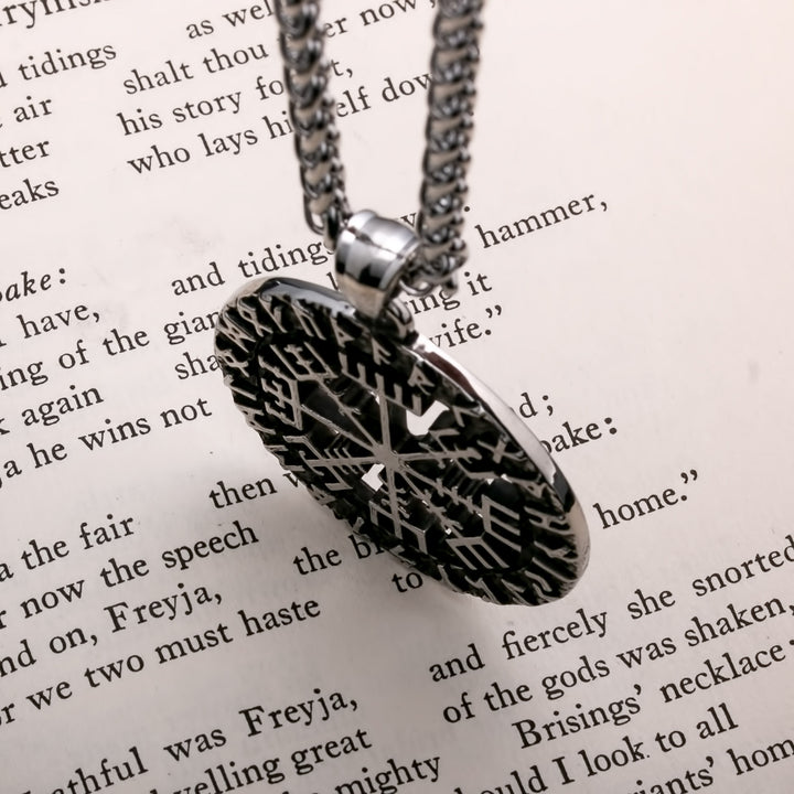 Vegvisir Rune Open Viking Pendant Necklace 316L Stainless Steel - view 6