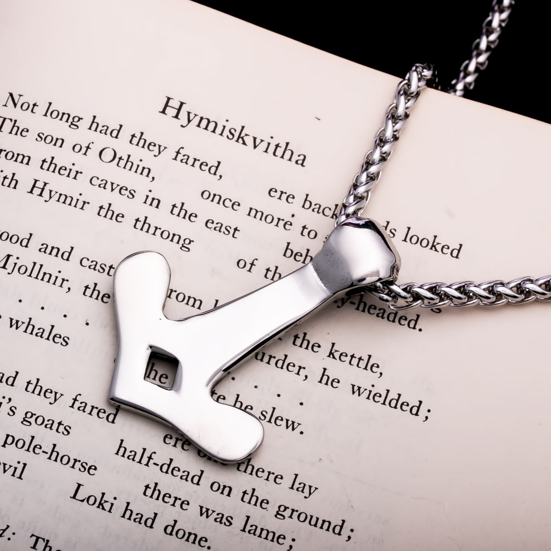 Mjolnir Raven Skull Viking Pendant Necklace Variant 2 316L Stainless Steel - view 6