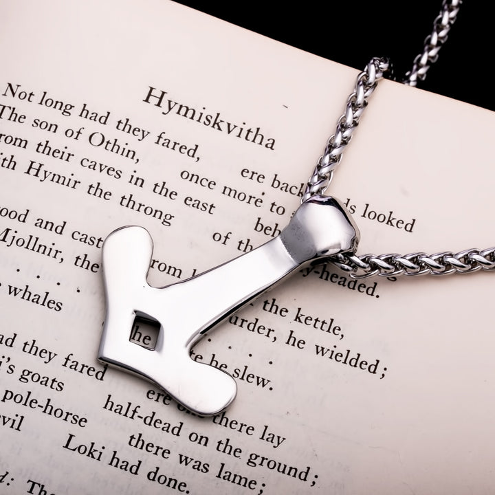 Mjolnir Raven Skull Viking Pendant Necklace Variant 2 316L Stainless Steel - view 6