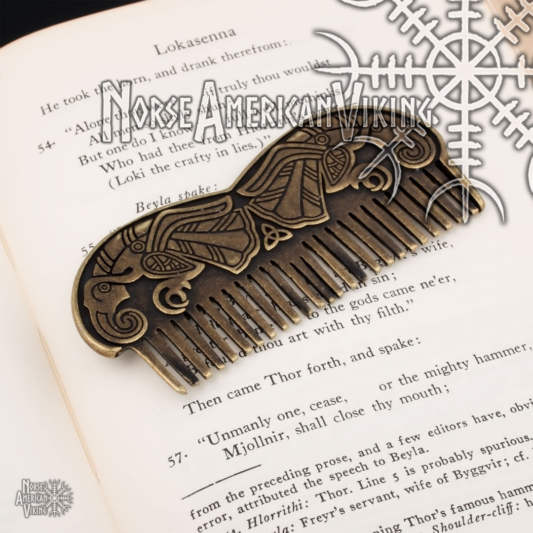 Viking Raven Hair Beard Comb