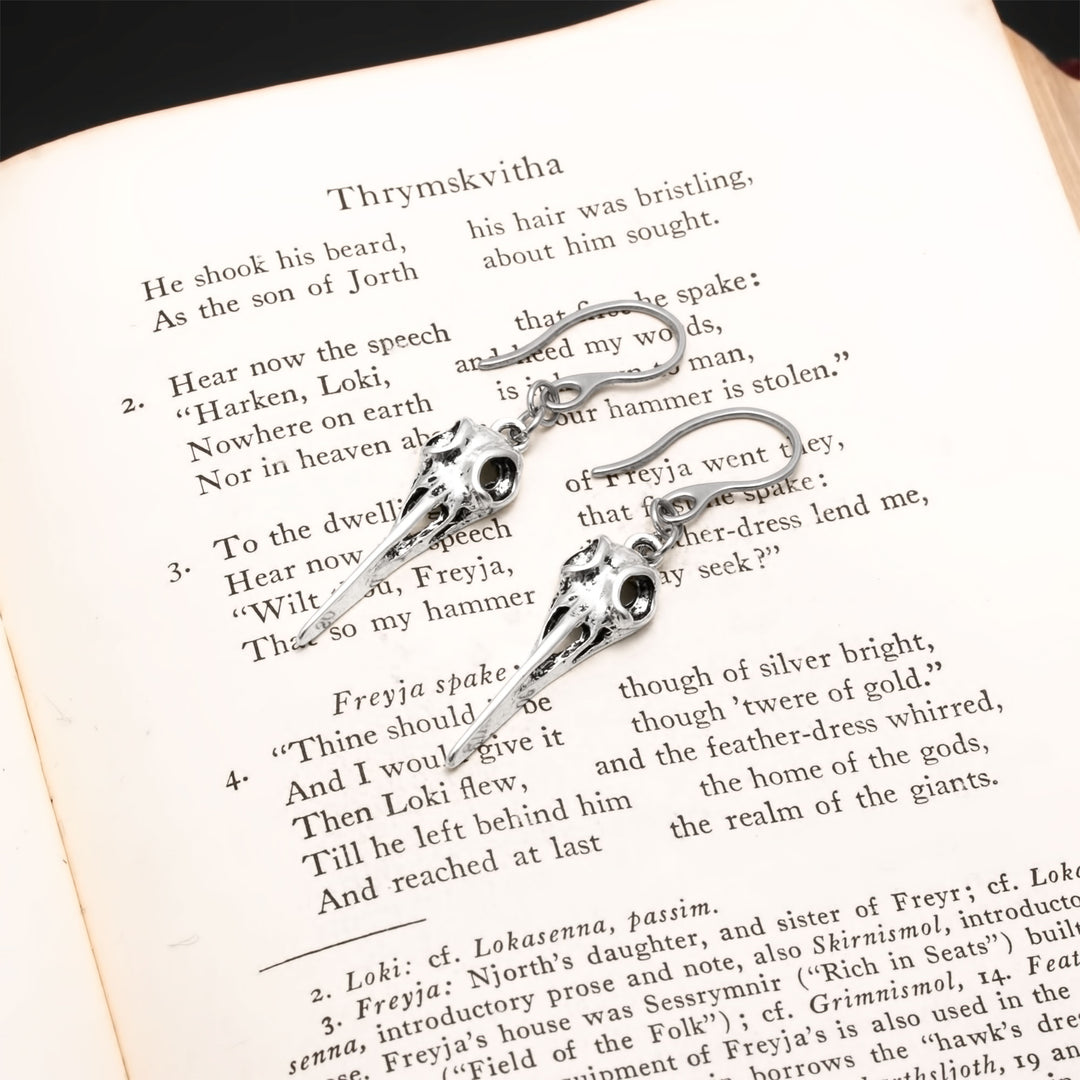 Raven Viking Dangle Earrings Zinc Alloy