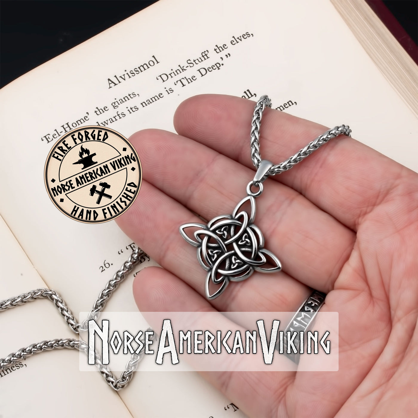 Viking Volva Witch Knot Stainless Steel Pendant Necklace