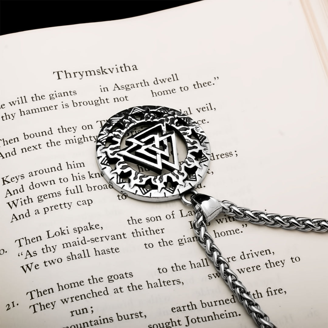 Valknut Viking Pendant Necklace 316L Stainless Steel