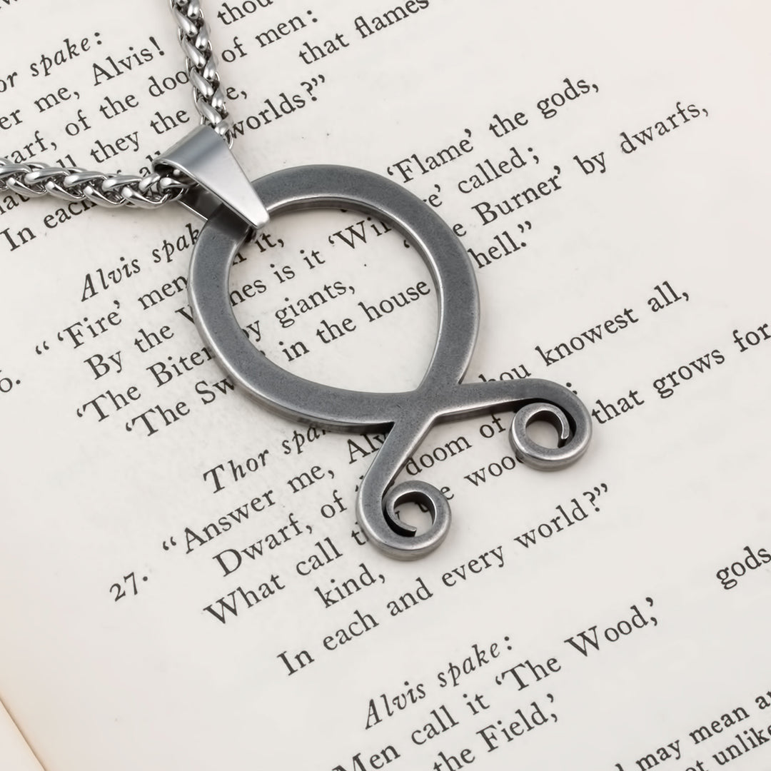 Troll Cross Pendant Necklace Stainless Steel Viking