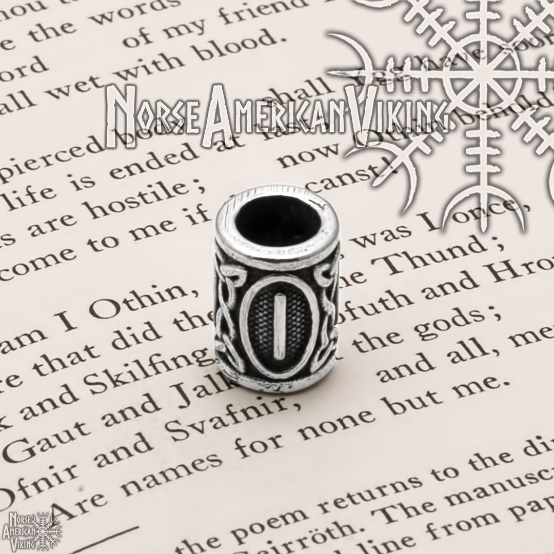 Viking Elder Futhark Isaz Rune Beard Hair Jewelry Bead 316L Stainless Steel