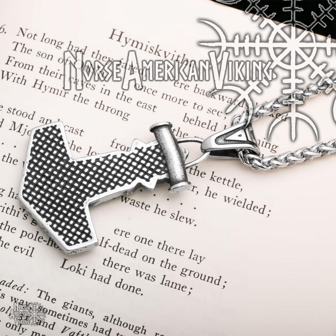 Viking Mjolnir Thor's Hammer Odin Stainless Steel Pendant Necklace