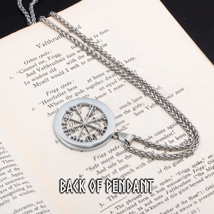Vegvisir Compass Pendant Necklace Stainless Steel Viking
