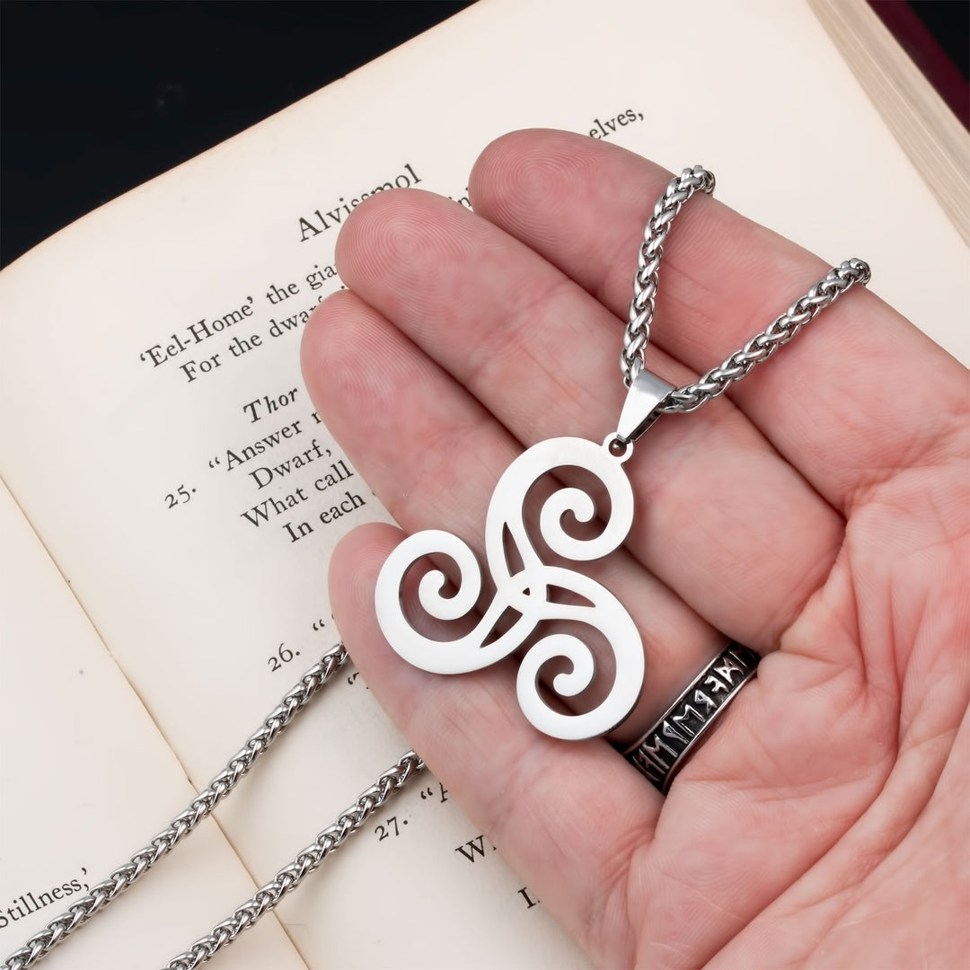 Triskele Trinity Pendant Necklace Stainless Steel Viking