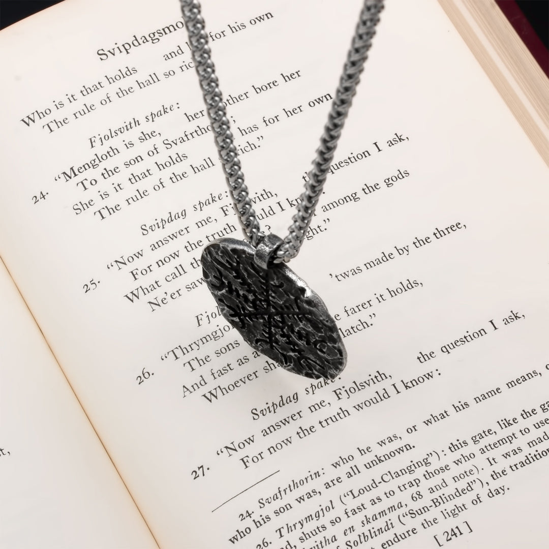 Helm of Awe Rock Pendant Necklace Stainless Steel Viking