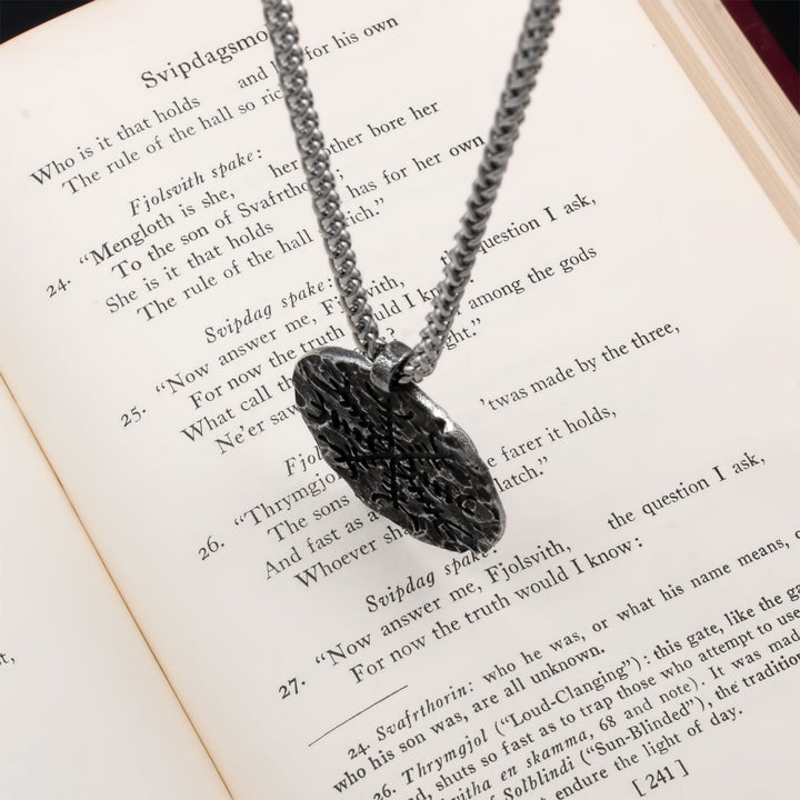 Helm of Awe Rock Pendant Necklace Stainless Steel Viking