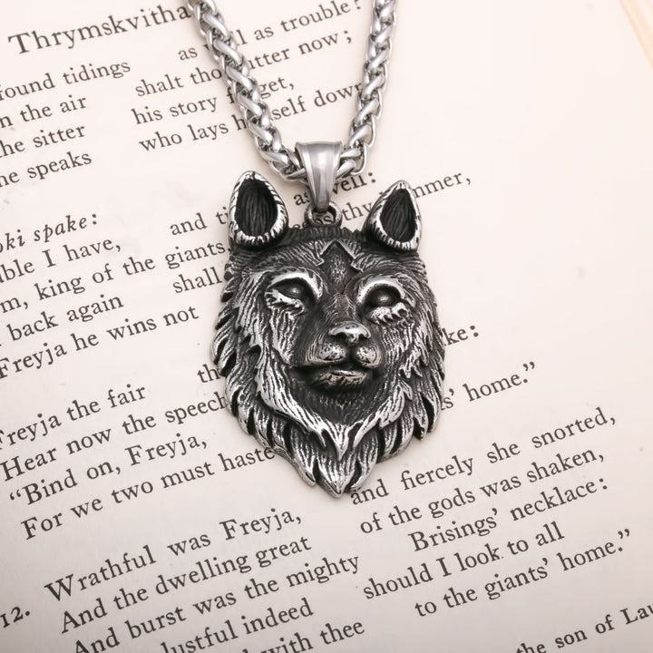 Fenrir Wolf Head Real Viking Pendant Necklace 316L Stainless Steel - view 3