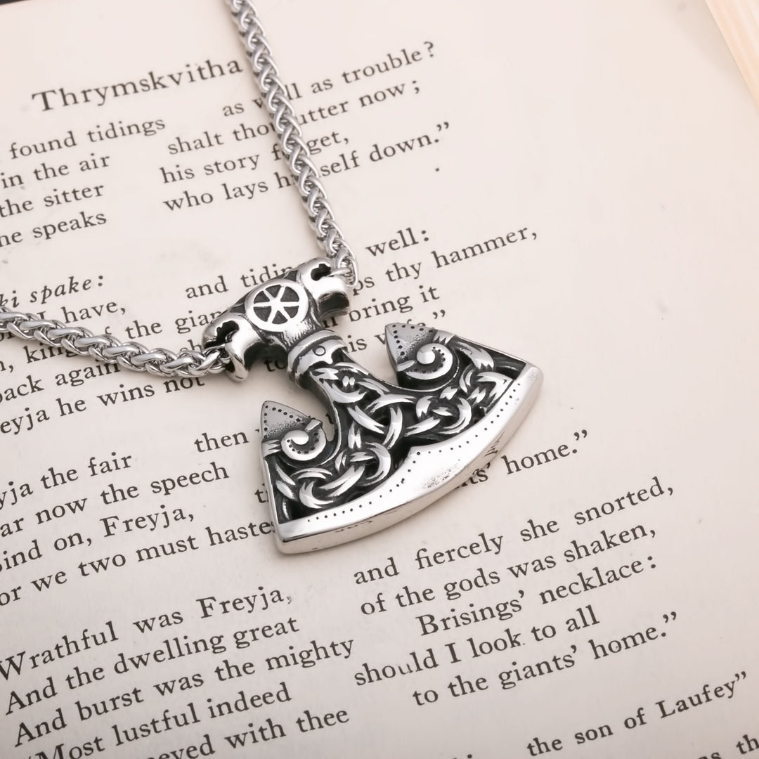 Axe Knot Plait Viking Pendant Necklace 316L Stainless Steel - view 2