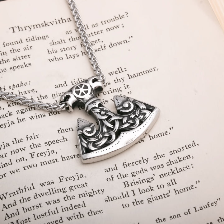 Axe Knot Plait Viking Pendant Necklace 316L Stainless Steel - view 2