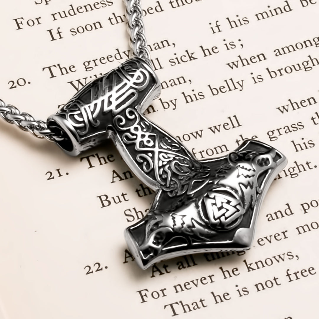 Valknut Viking Pendant Necklace 316L Stainless Steel