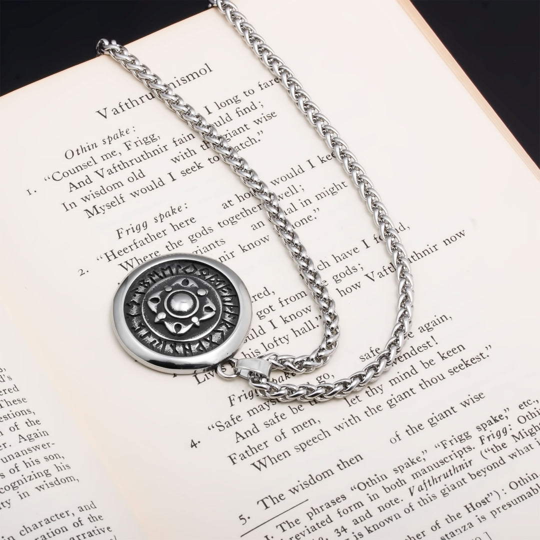 Elder Futhark Rune Viking Pendant Necklace 316L Stainless Steel