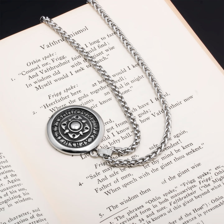 Elder Futhark Rune Viking Pendant Necklace 316L Stainless Steel