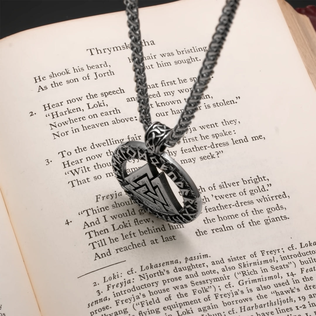 Viking Norse Valknut Knot Stainless Steel Pendant Necklace