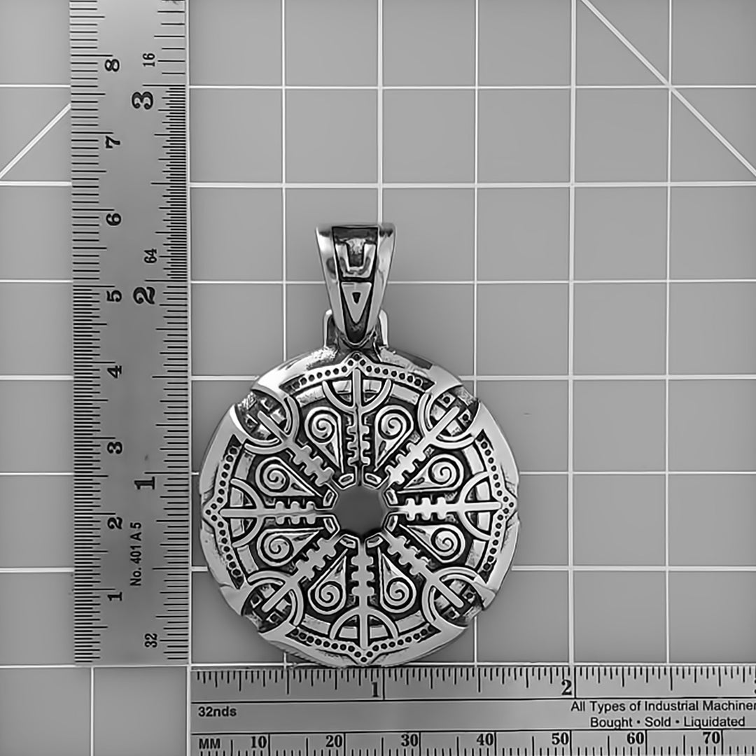 Helm of Awe Premium Viking Pendant Necklace 316L Stainless Steel