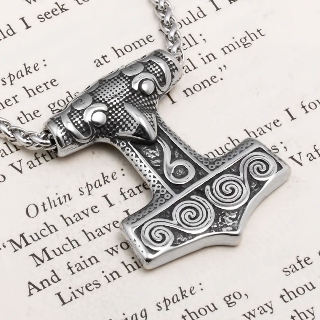Mjolnir Viking Pendant Necklace 316L Stainless Steel