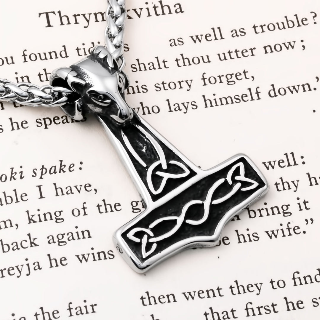 Mjolnir Viking Pendant Necklace 316L Stainless Steel