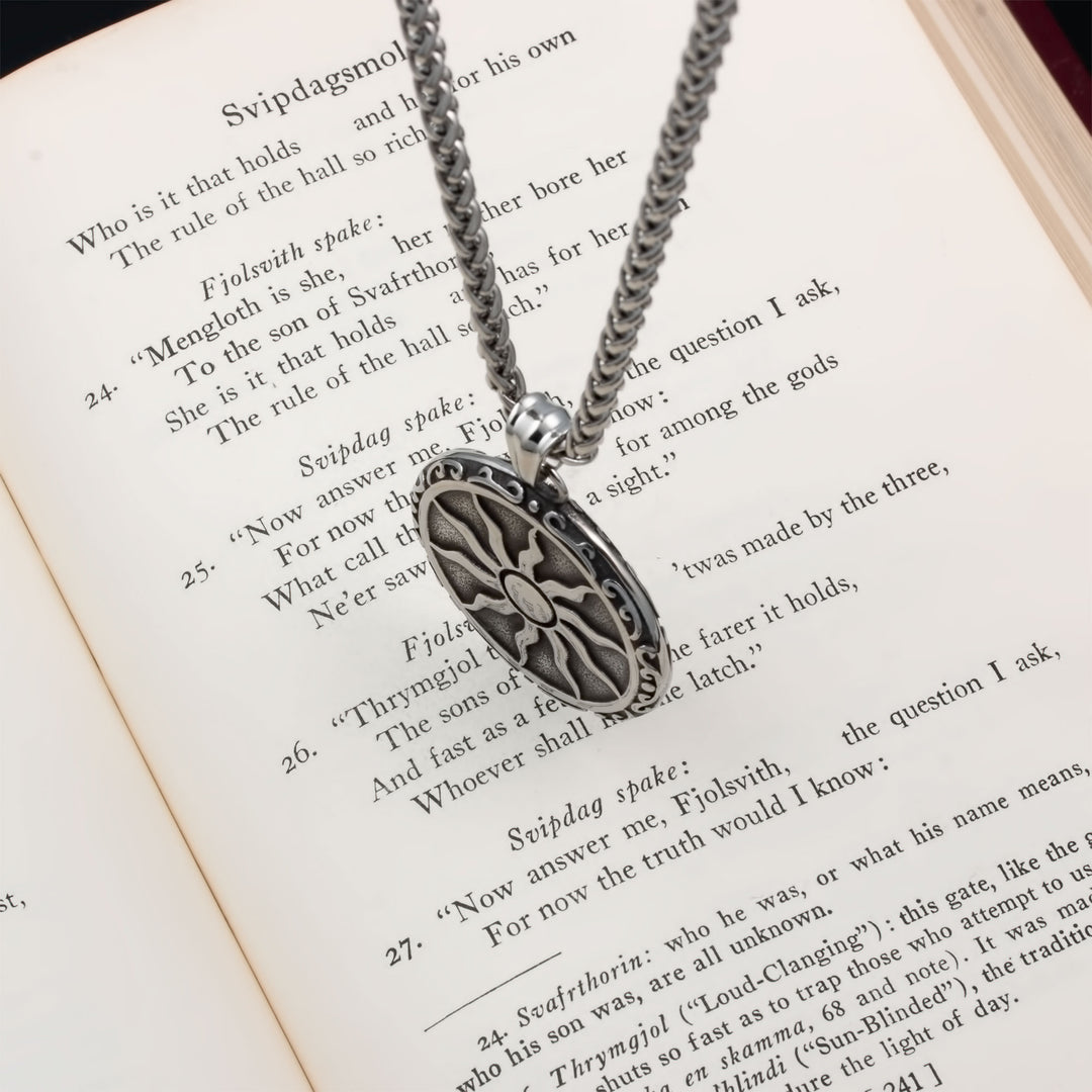Elder Futhark Rune Viking Pendant Necklace 316L Stainless Steel