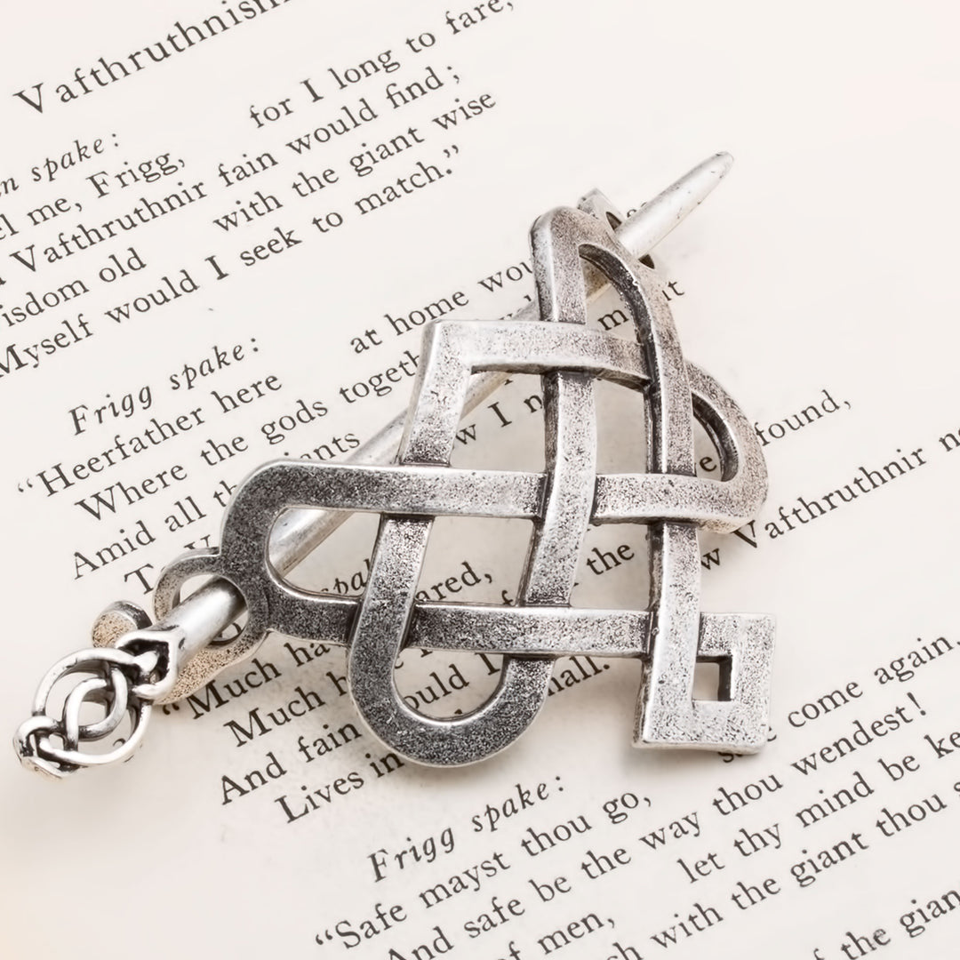 Viking Norse Celtic Love Knot Hair Pin Silver