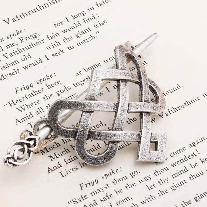 Viking Norse Celtic Love Knot Hair Pin Silver