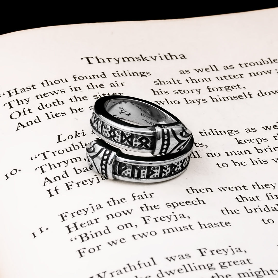 Elder Futhark Rune Raven Viking Ring 316L Stainless Steel - view 2
