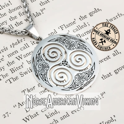 Viking Triskele Trinity Stainless Steel Pendant Necklace