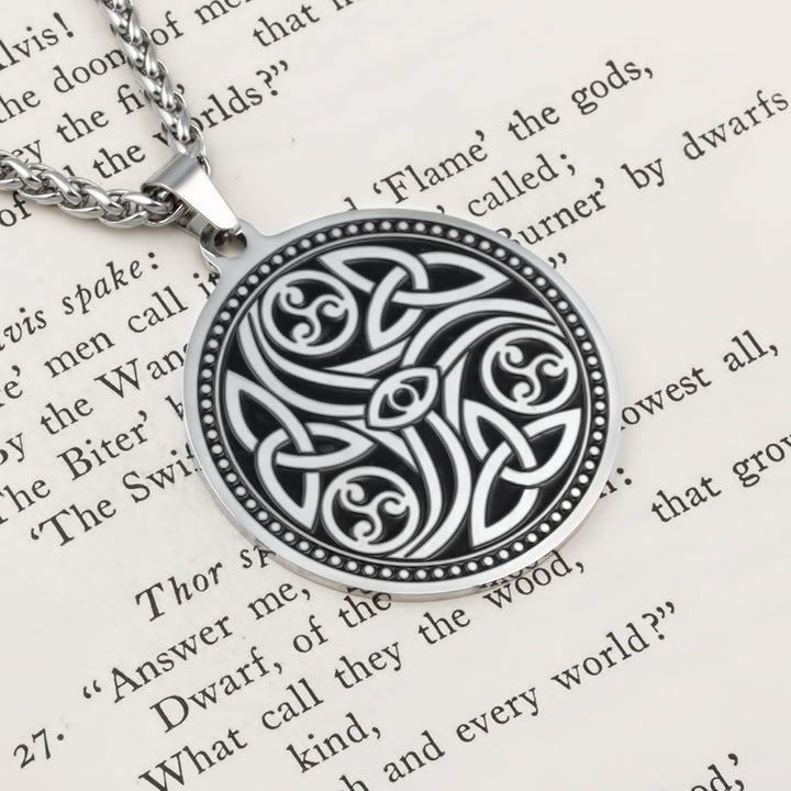 Celtic Trinity Triskele knot Pendant Necklace Stainless Steel Viking