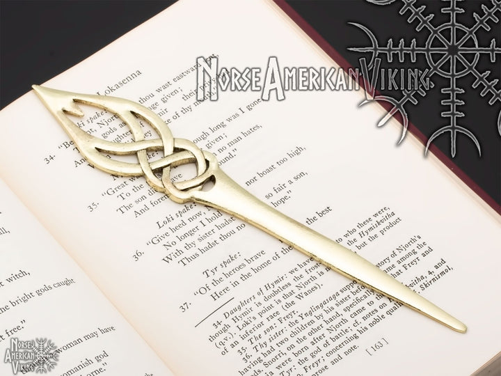 Viking Elf Knot Large Hair Stick Gold Tone Zinc Alloy - view 3