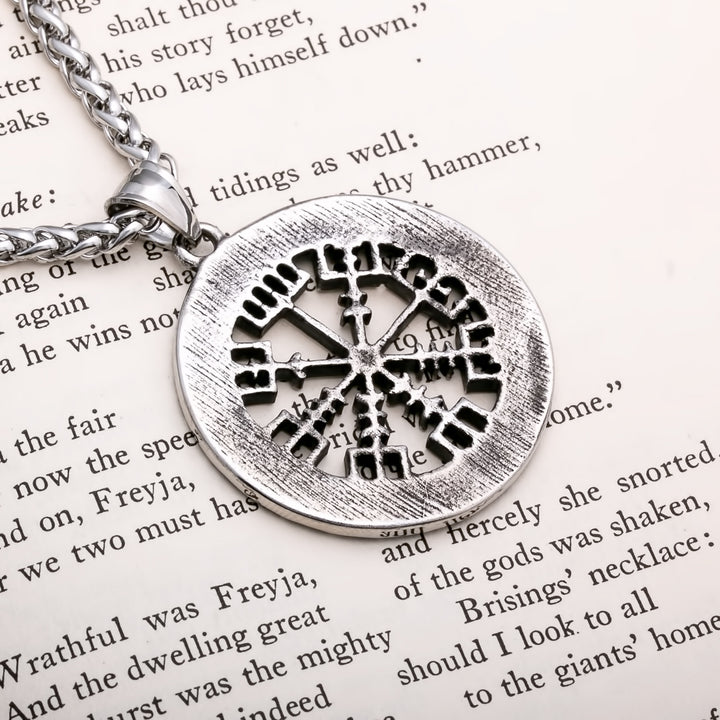 Vegvisir Rune Open Viking Pendant Necklace 316L Stainless Steel - view 5