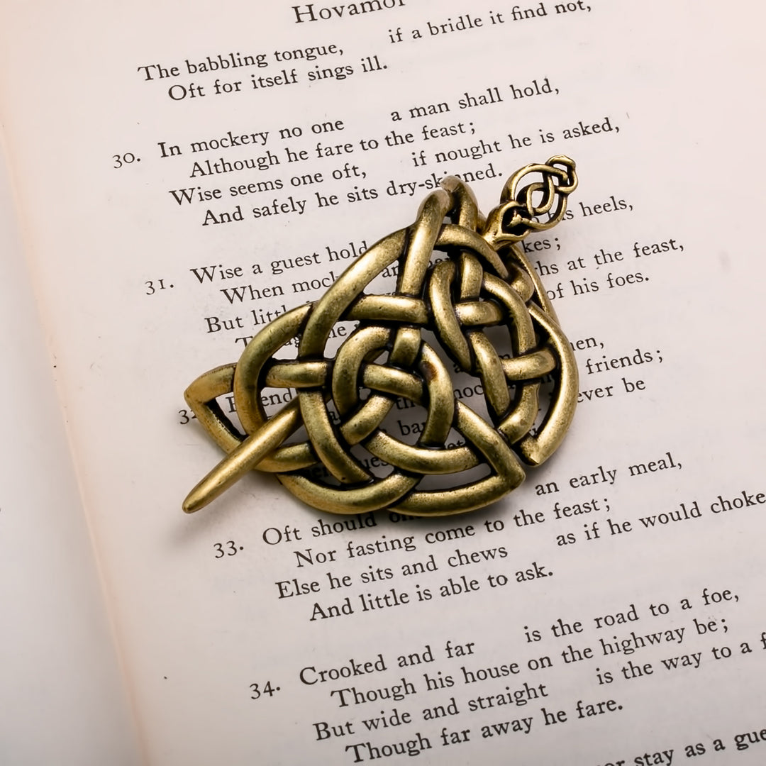 Viking Norse Knot Hair Pin Gold