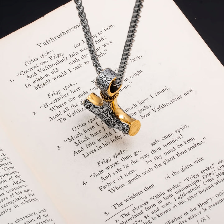 Mjolnir Thor's Hammer Pendant Necklace Stainless Steel Viking