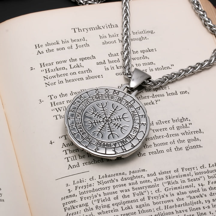 Viking Helm of Awe Stainless Steel Pendant Necklace